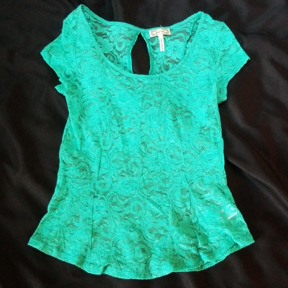 Kirra Lace Peplum Top. *NEVER WORN*